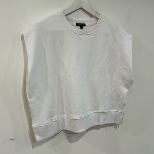 Drop shoulder cropped terry shirt